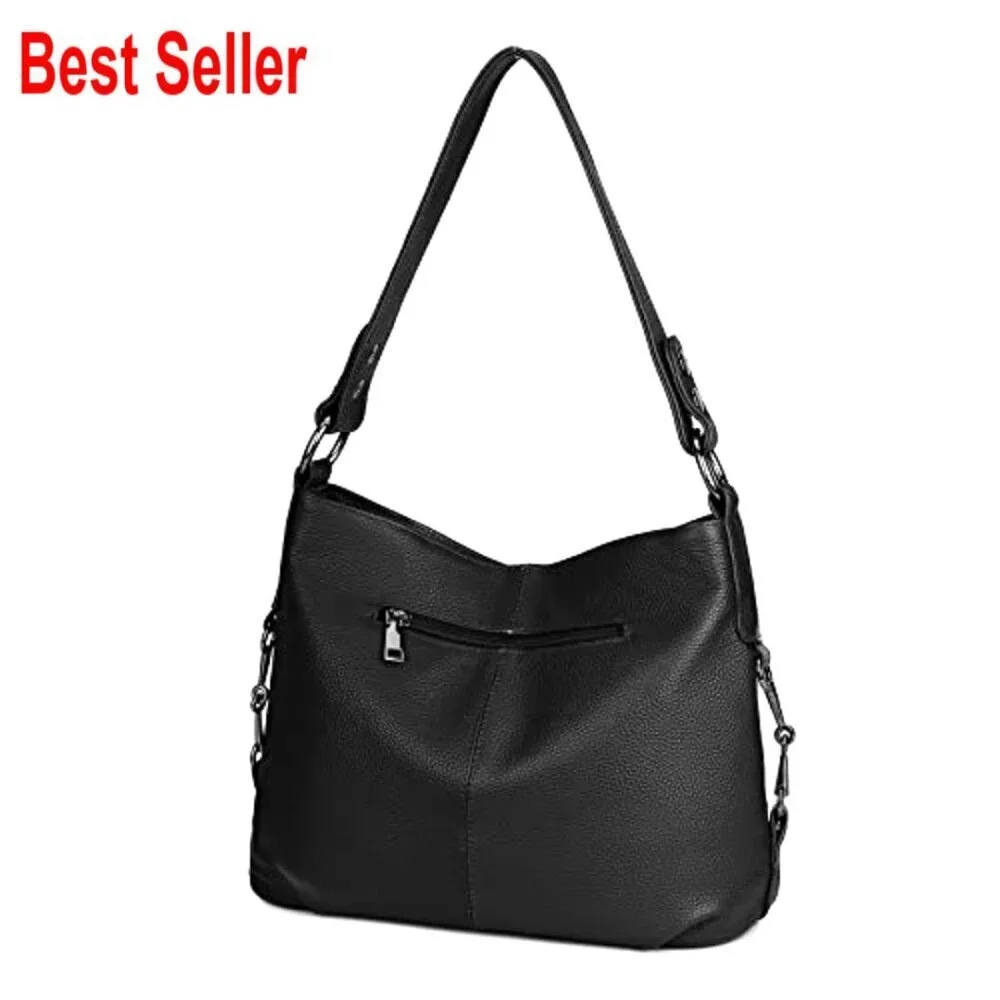 Genuine Leather Hobo Bag Convertible Shoulder Crossbody Purse